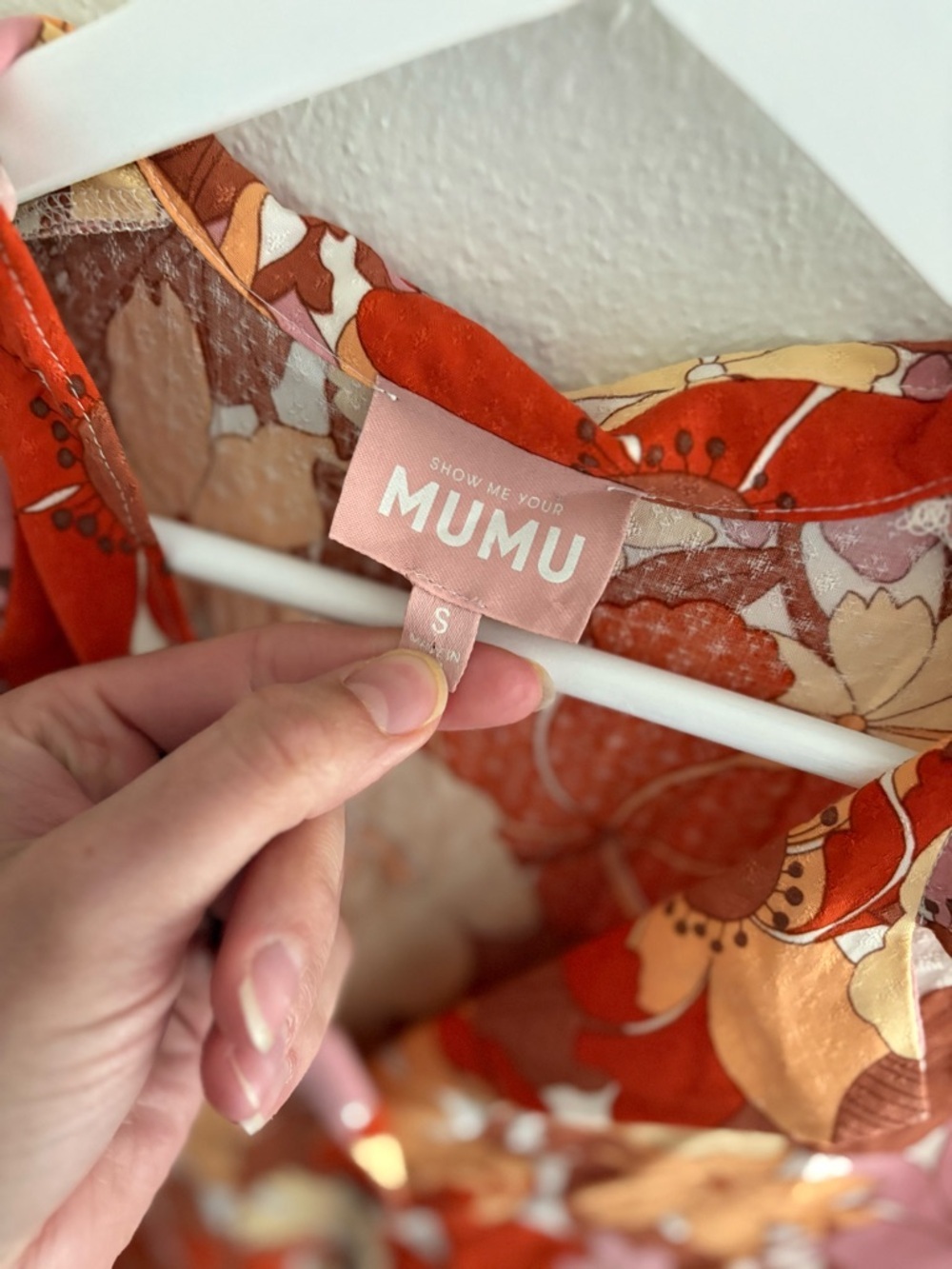 Show Me Your Mumu Orange Pink Cream Floral Tiered Dress - Picture 4 of 11